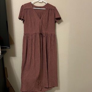 Christy Dawn petite rusty plum check dress